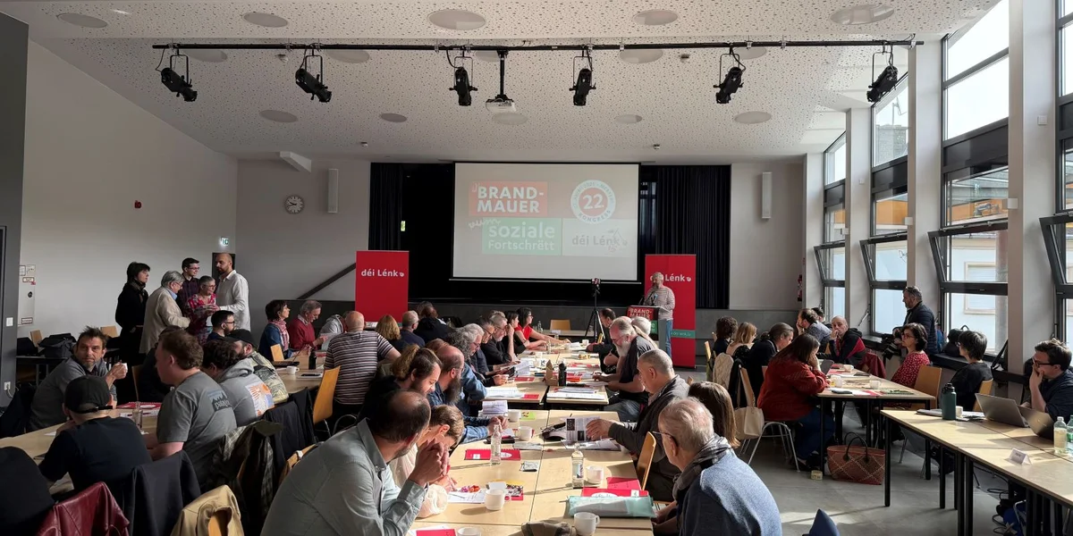 déi Lénk wëllen eng Brandmauer géint de Rietsruck a schaffen un enger laangfristeger politescher Visioun | © Pebia Urban