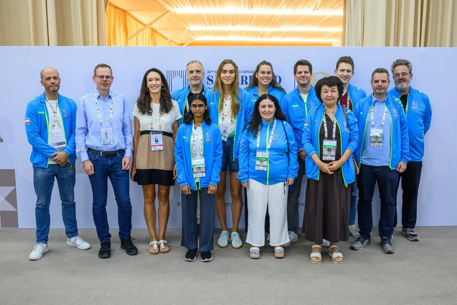 Déi Lëtzebuerger Ekipp op der Schach-Olympiad. | © FLDE - Fédération Luxembourgeoise des Échecs